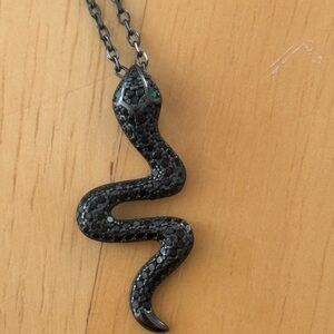 Black Snake Pendant Necklace for Reptile Lovers